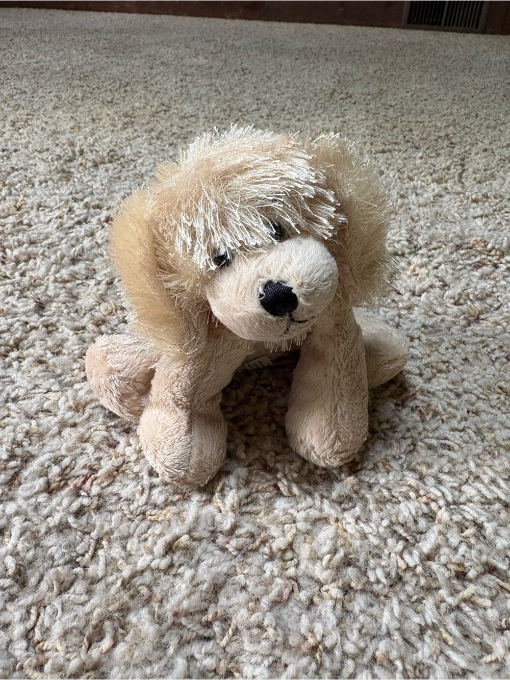 GANZ Beige/Tan Plush Puppy with Heart Logo Tag